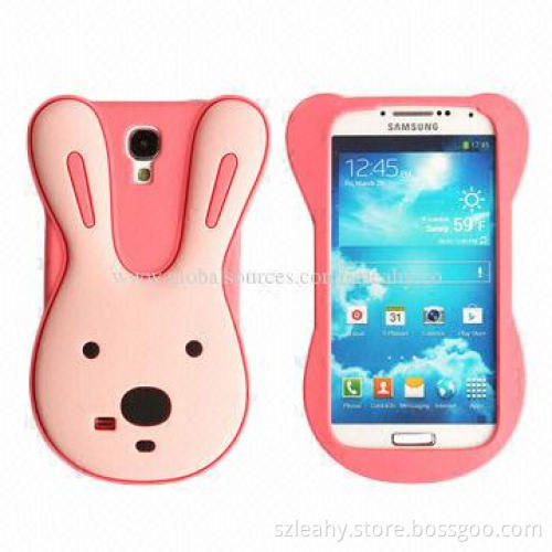 Drop-glue forming rabbit shaped silicone case for Samsung S4